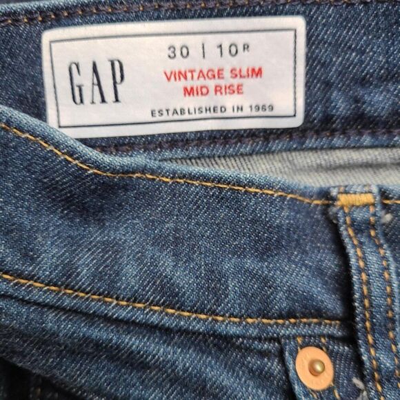 Gap Vintage Slim Mid Rise Jeans size 30/10 - Picture 2 of 12
